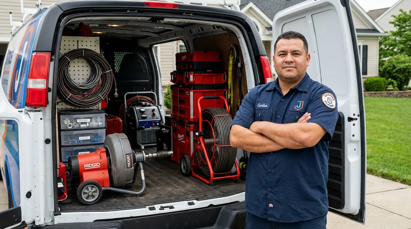 Professional drain cleaning equipment and Johns Plumbing LLC plumber in Robert Lee