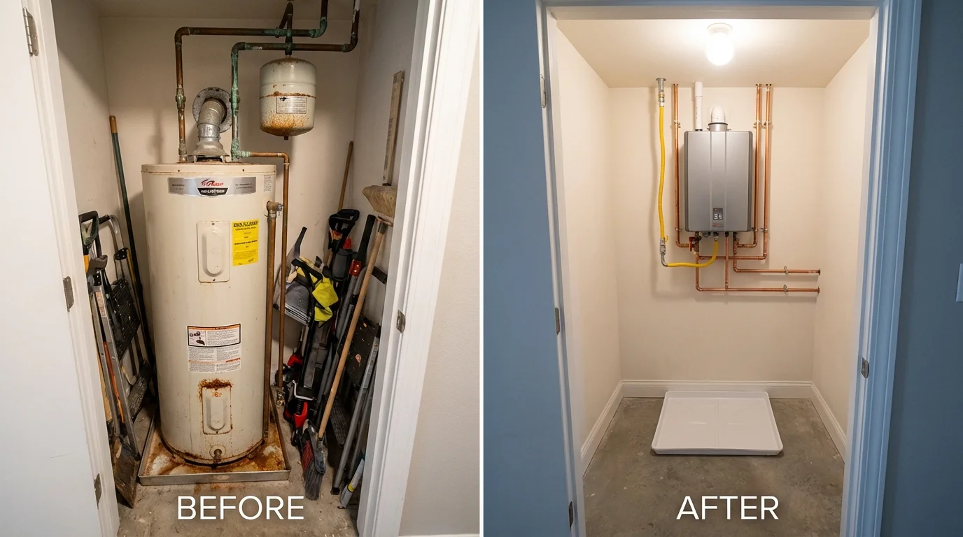 Tank water heater versus wall-mounted tankless unit comparison for Robert Lee, TX homeowners